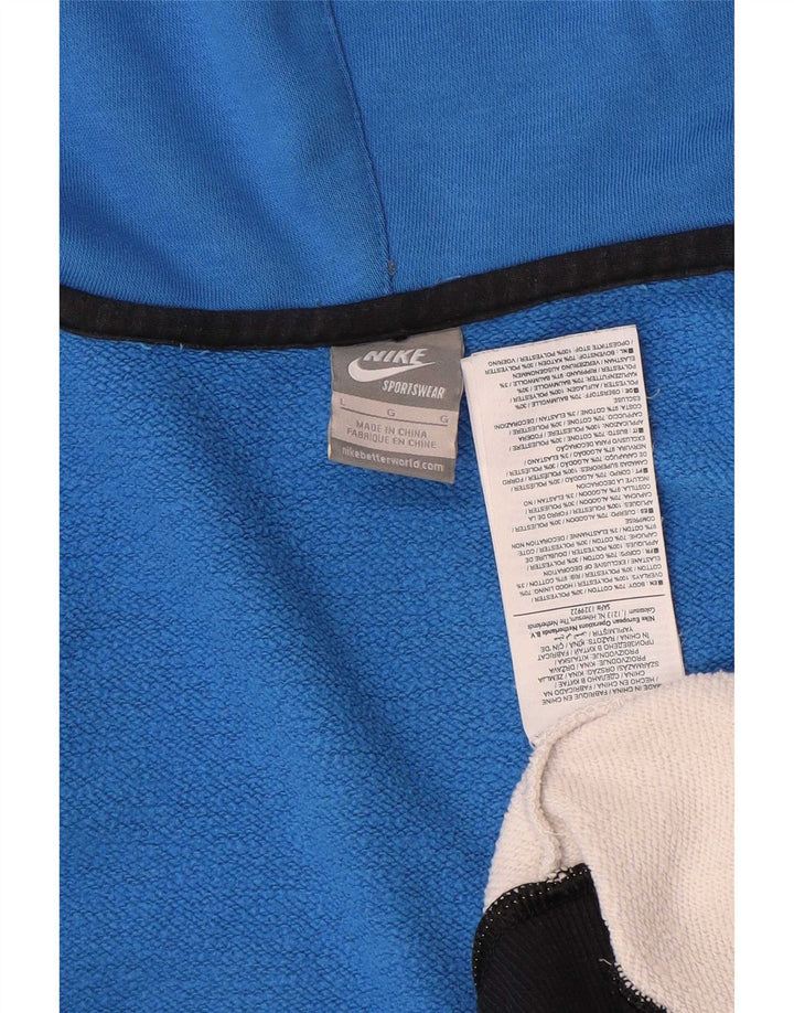 Felpa con cappuccio e zip grafica Nike da uomo, grande, in cotone color block multicolore