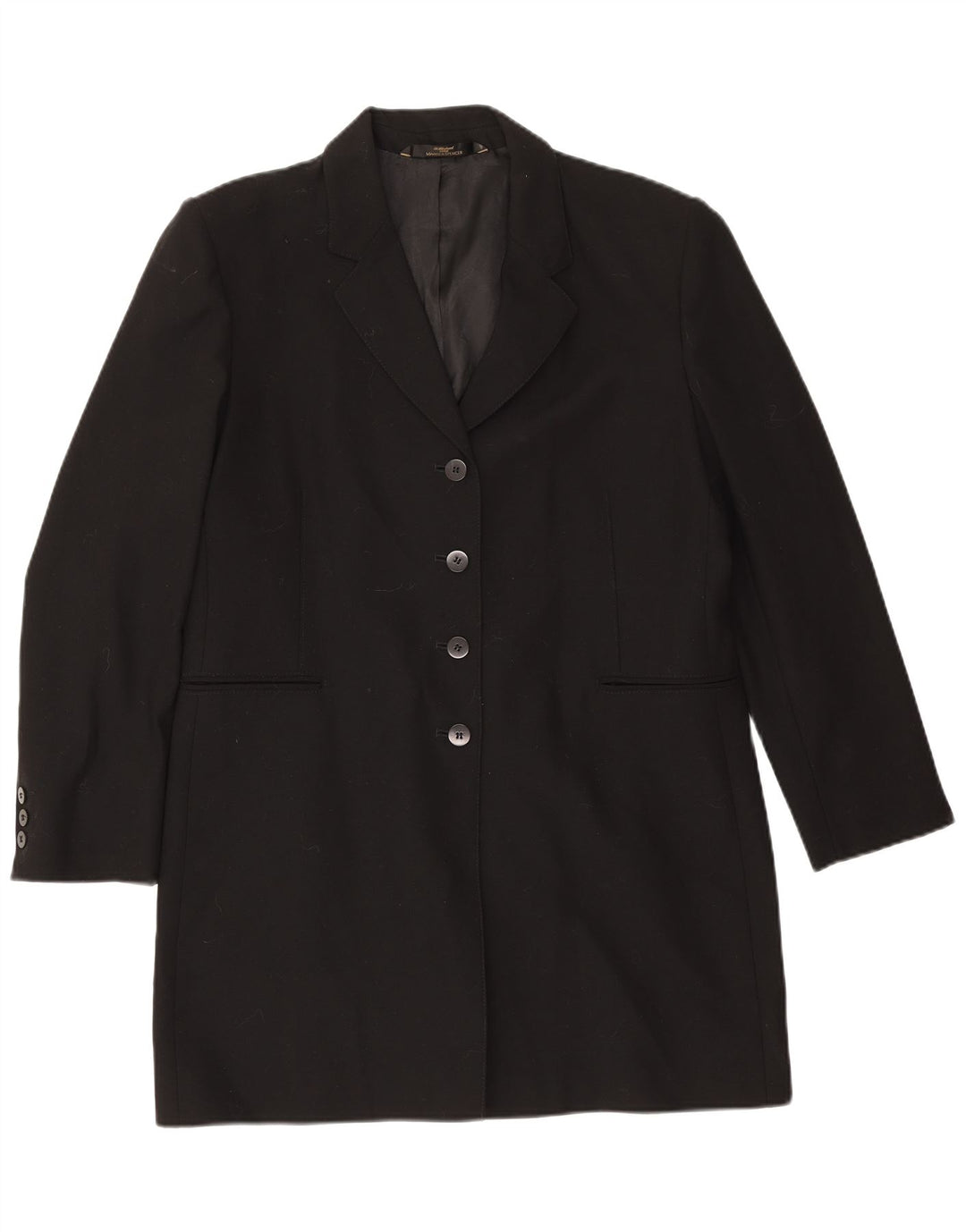 Cappotto da donna Marks & Spencer UK 16 Large Black New Wool