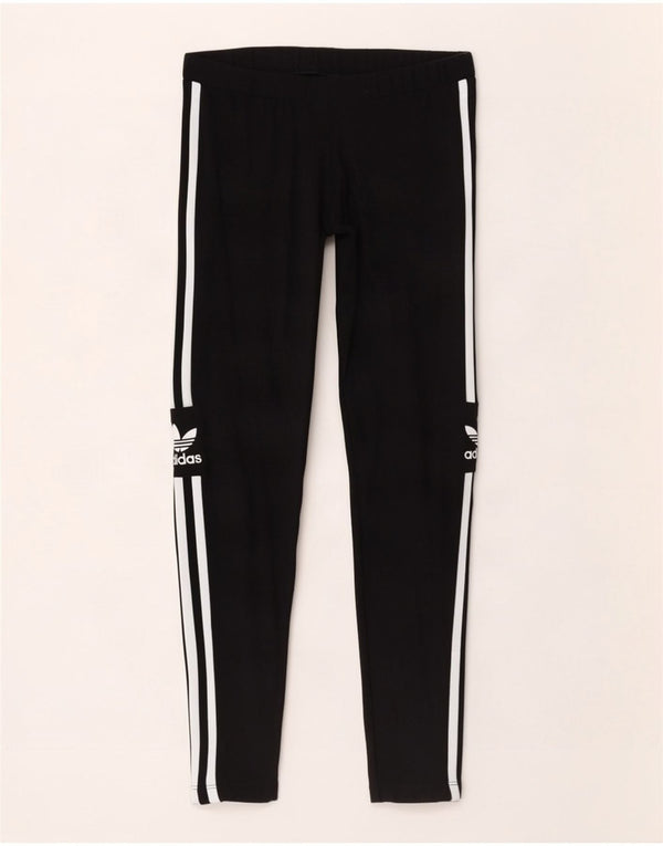 Leggings grafici da donna Adidas UK 12 cotone medio nero
