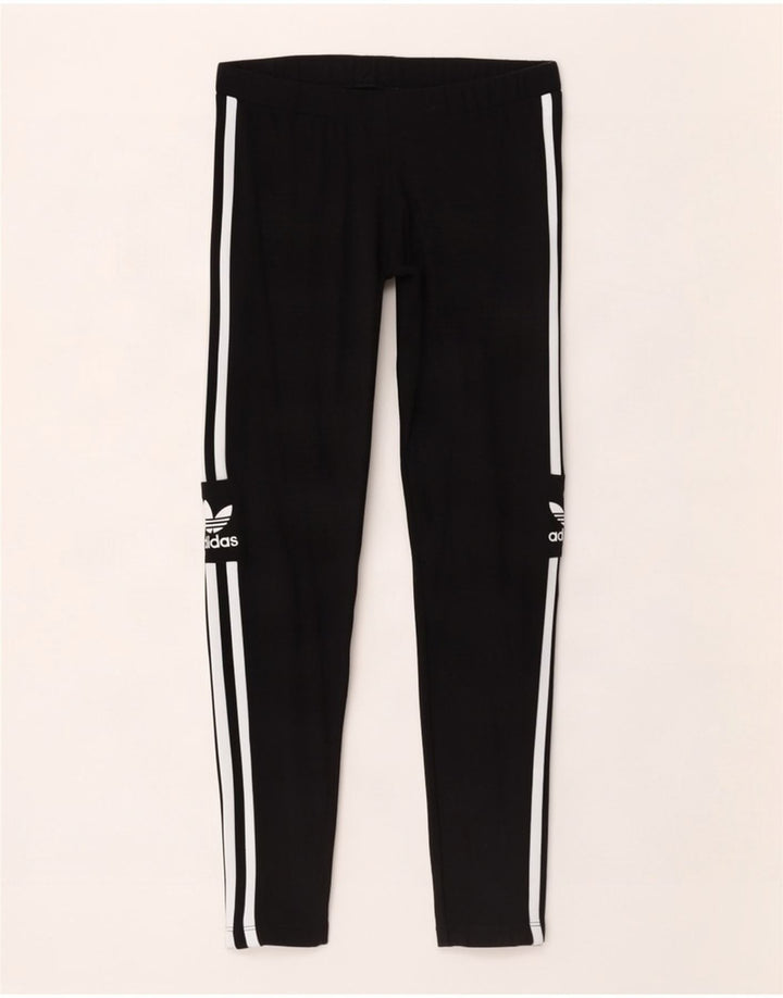Leggings grafici da donna Adidas UK 12 cotone medio nero