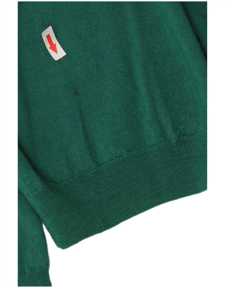Maglione maglione girocollo da donna Liu Jo UK 12 Lana vergine verde medio