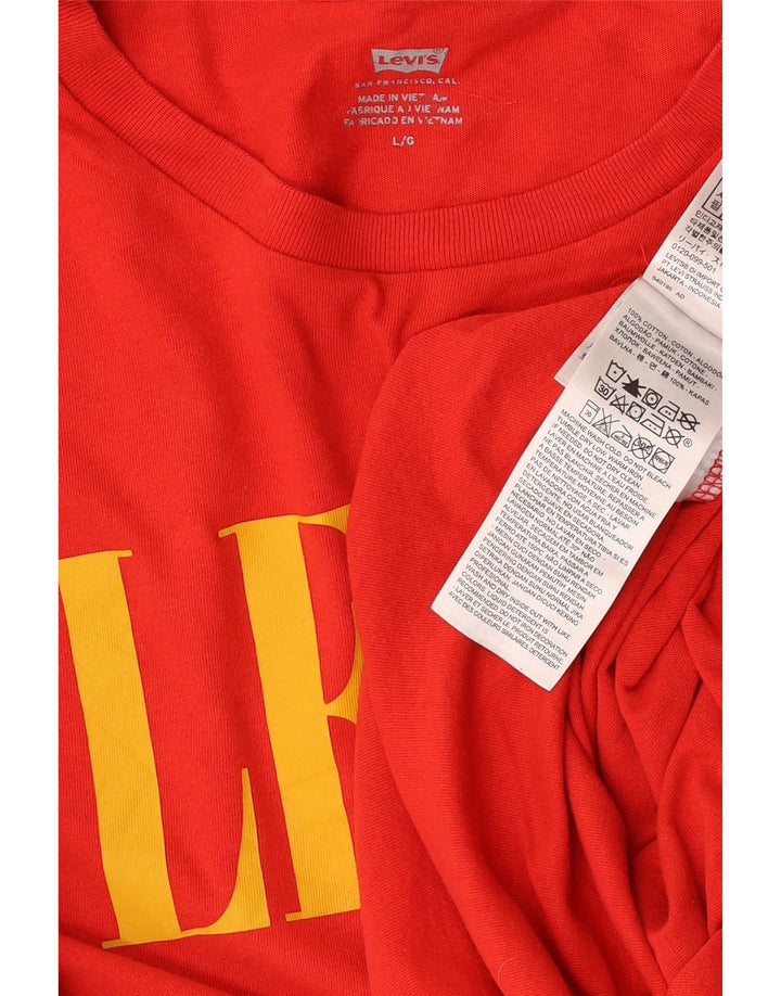 T-shirt grafica da uomo Levi's Top grande in cotone rosso