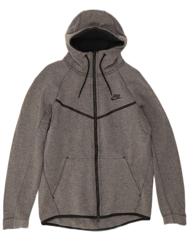 Felpa con cappuccio e zip Nike da uomo piccola in cotone grigio