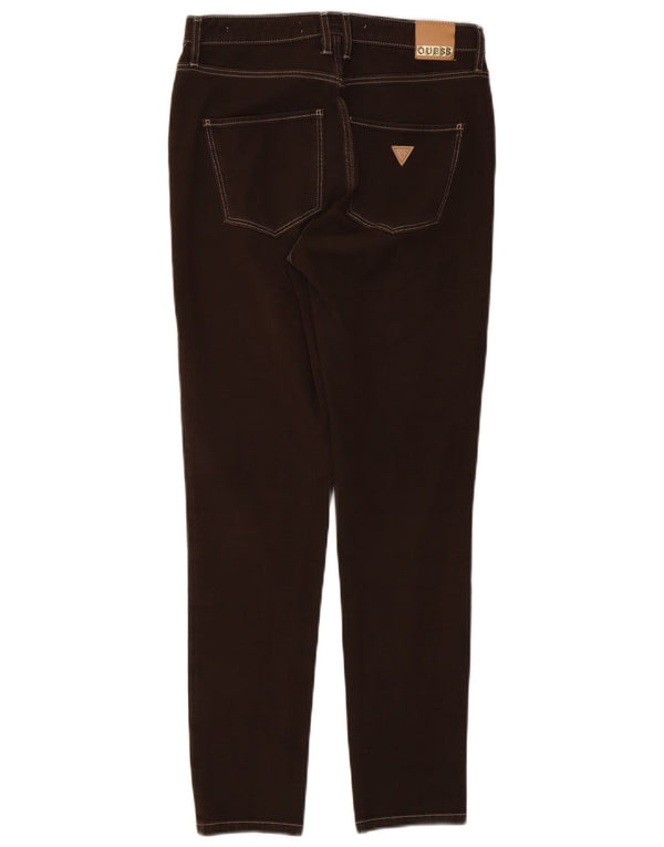 Jeans skinny da donna a vita alta Guess W30 L29 cotone marrone