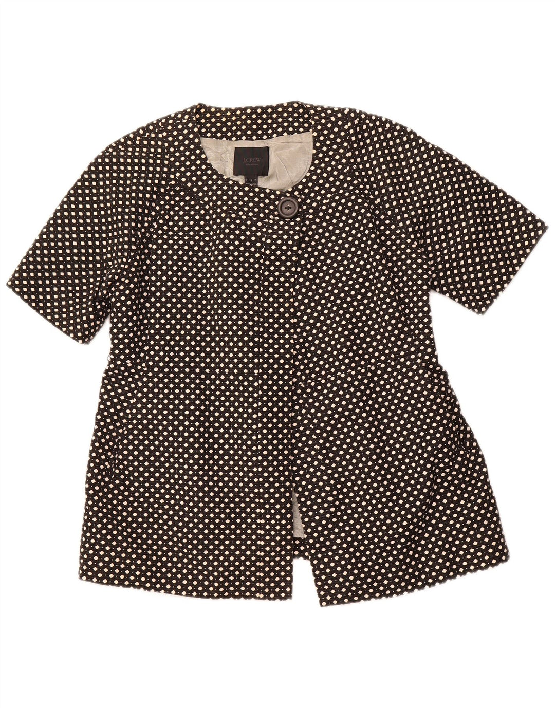 Giacca blazer da donna a 1 bottone J. CREW US 12 grande nera maculata