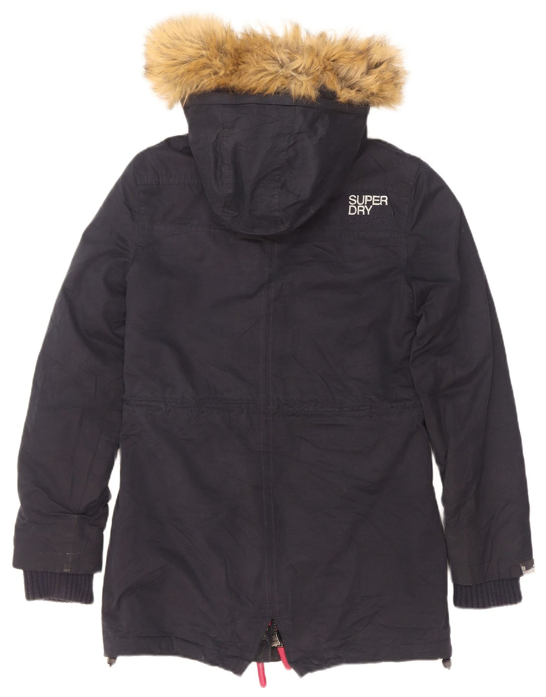 Giacca Parka Sherpa da donna con cappuccio Superdry UK 10 Small Poliestere blu navy