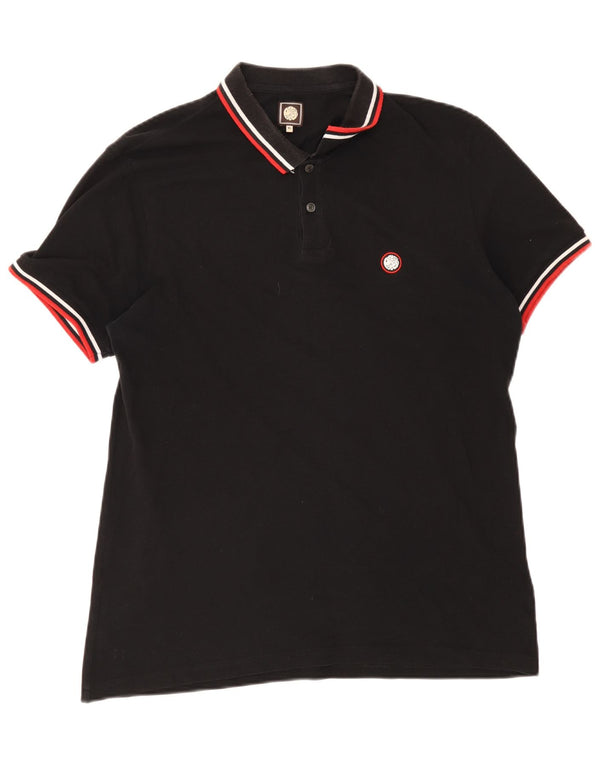 Polo da uomo Pretty Green XL in cotone a righe nere