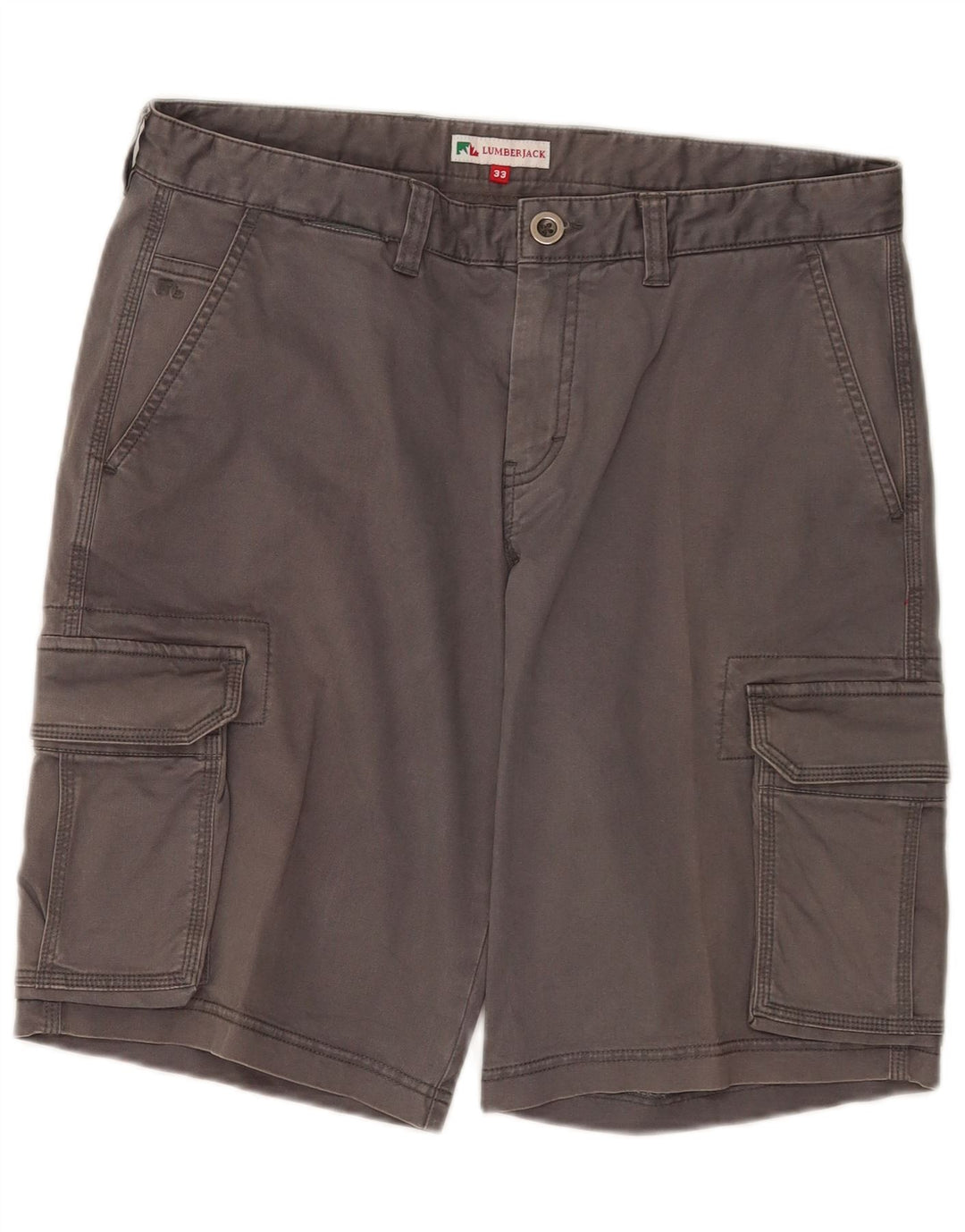 Pantaloncini cargo da uomo Lumberjack W33 in cotone grigio medio
