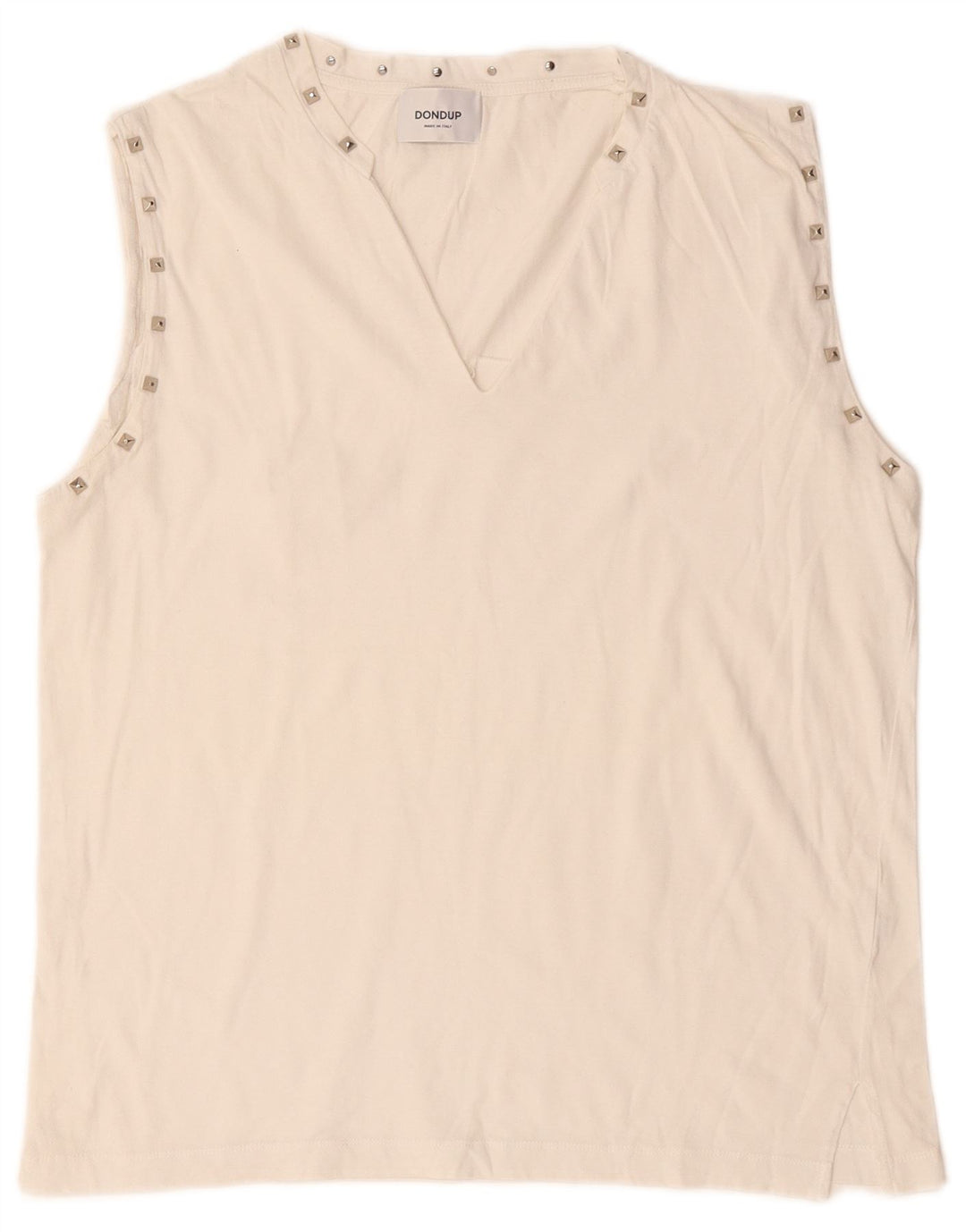 Dondup Camicetta senza maniche da donna Top UK 14 Medio Bianco