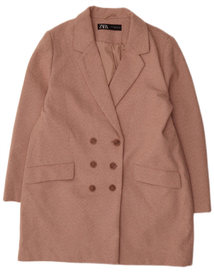 Cappotto doppiopetto da donna ZARA UK 18 XL Gessato beige