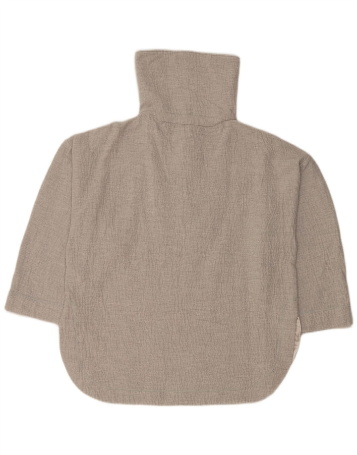 ZARA Womens Oversized 3/4 Sleeve Sweatshirt Jumper UK 10 Small Grey