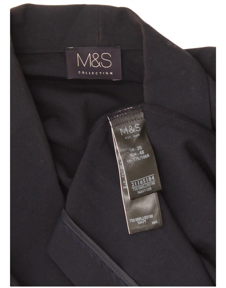 Giacca Open Blazer da donna Marks & Spencer UK 20 2XL poliestere blu navy