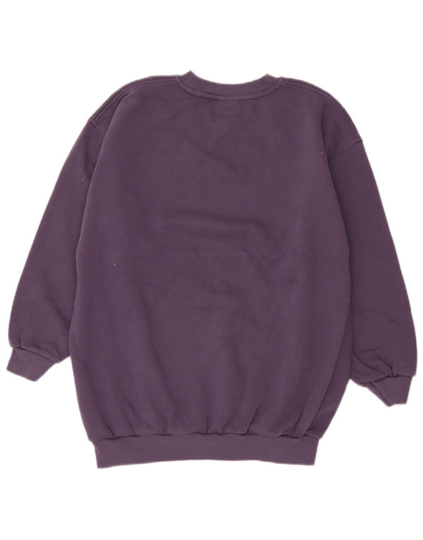 Nike Girls Graphic Sweatshirt Jumper 12-13 Years Large Purple Cotton