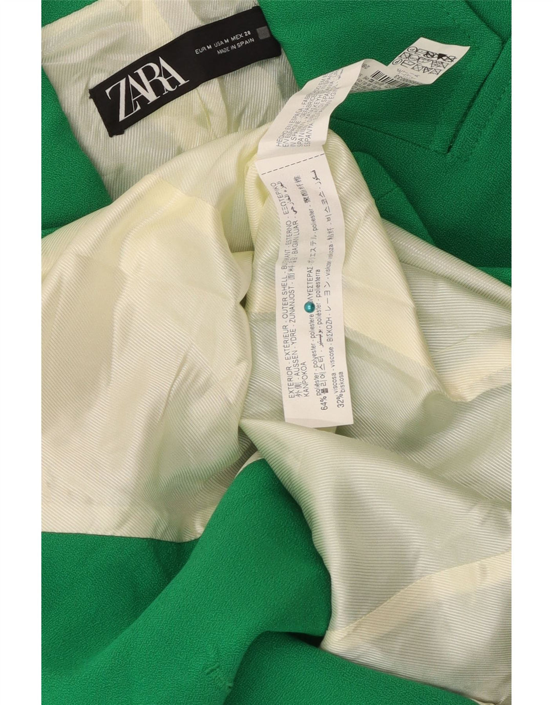 Giacca blazer doppiopetto da donna Zara UK 12 poliestere verde medio