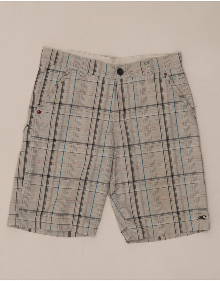 Pantaloncini chino da uomo O'NEILL W29 piccolo poliestere a quadri grigi