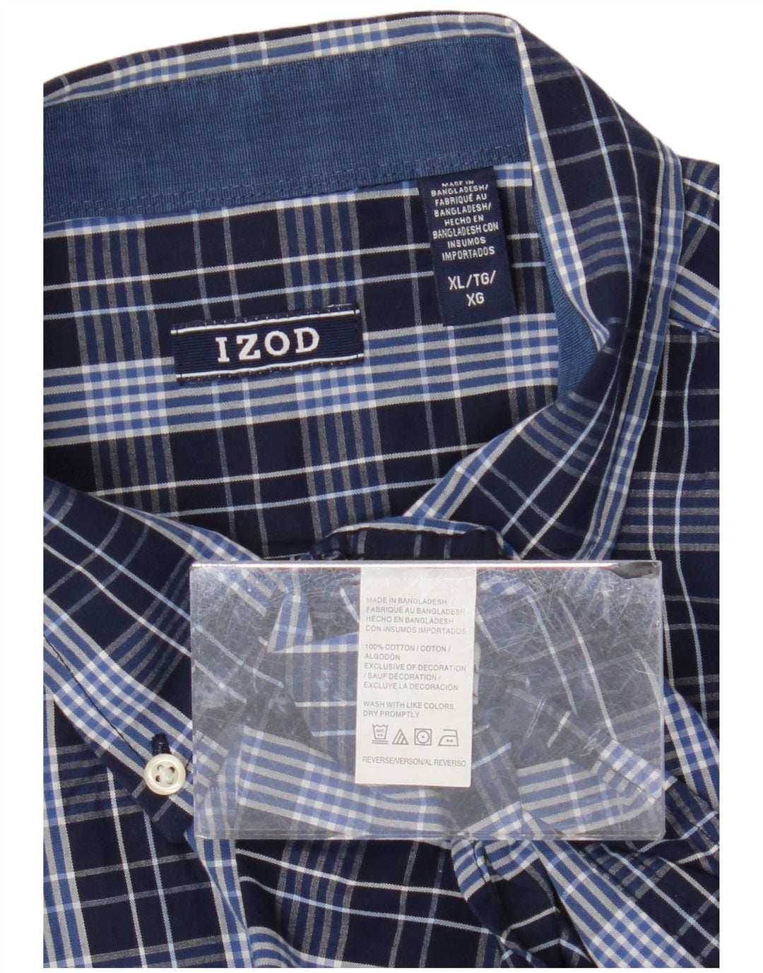 Camicia da uomo IZOD XL in cotone a quadri blu navy