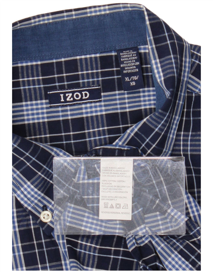 Camicia da uomo IZOD XL in cotone a quadri blu navy
