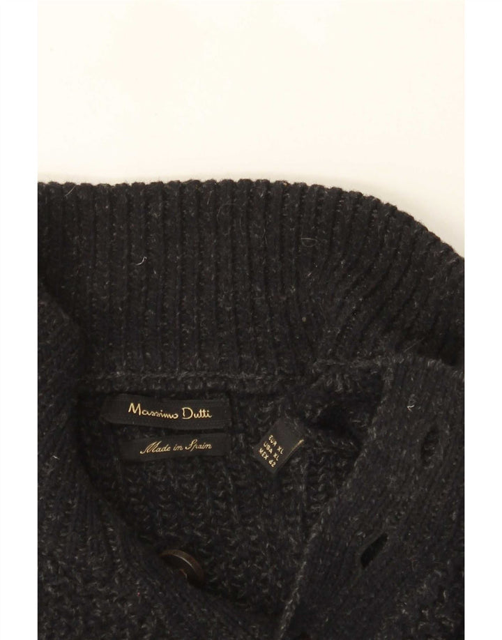 Massimo Dutti Maglione da uomo con collo a bottoni XL Grigio chiazzato