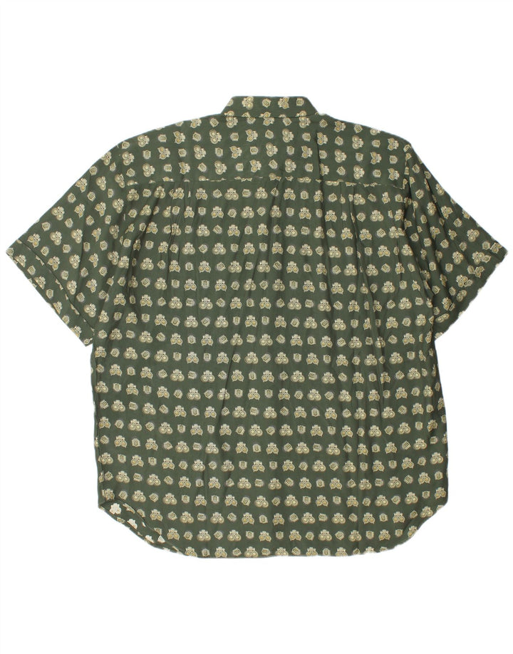 Camicia vintage da donna oversize con motivo astratto UK 16 grande verde geometrico