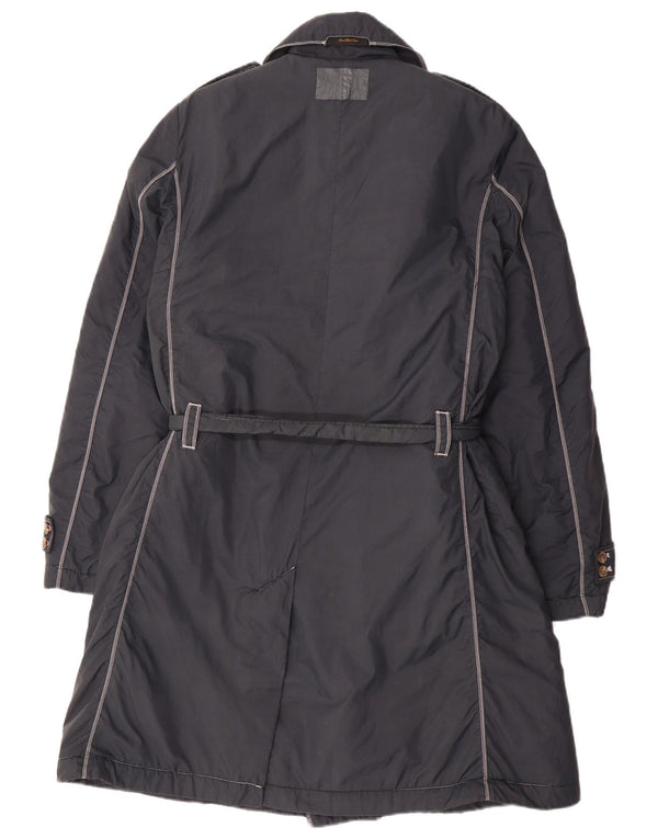 DIESEL Trench doppiopetto da uomo UK 36 piccolo nylon blu navy