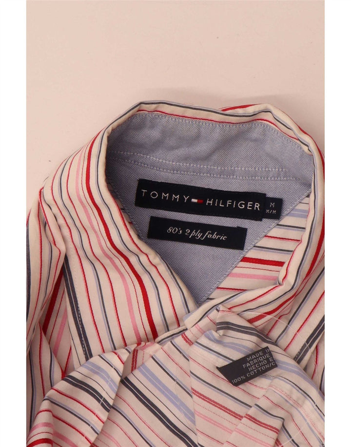 Camicia da uomo Tommy Hilfiger media cotone a righe multicolore anni '80