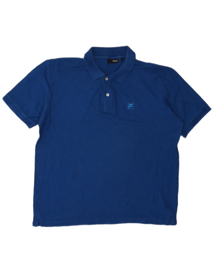 Polo da uomo Fila Large in cotone blu