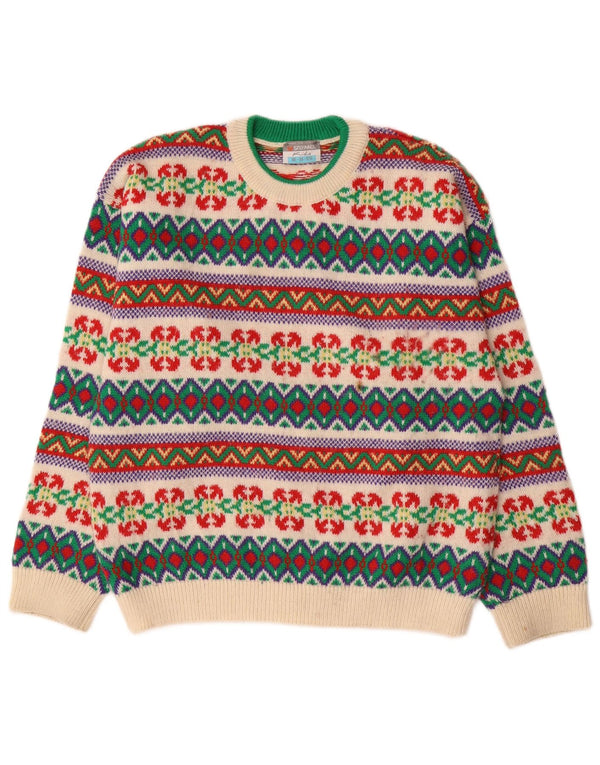 Maglione maglione girocollo da bambino STEFANEL 13-14 anni Fair Isle multicolore