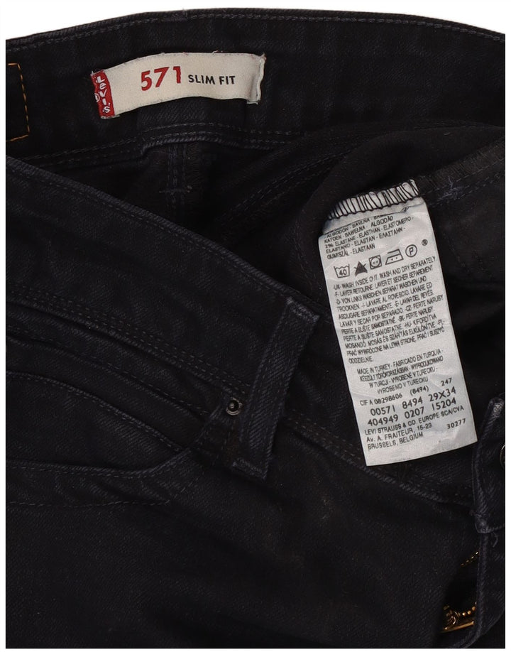 Jeans Levi's 571 Slim da donna W29 L30 cotone nero