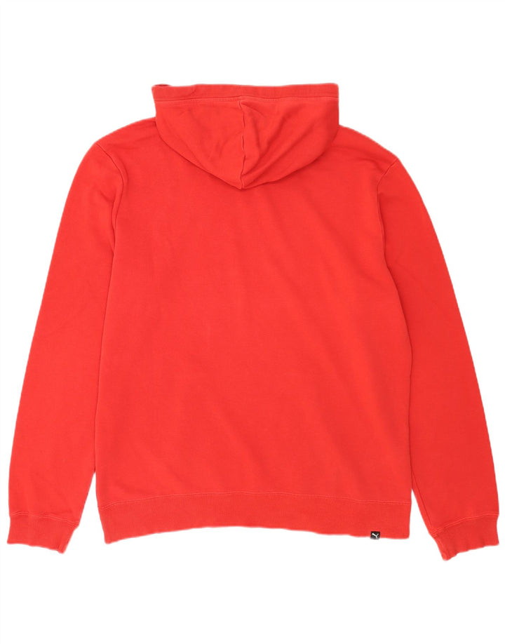 Felpa con cappuccio grafica da uomo Puma Large in cotone rosso