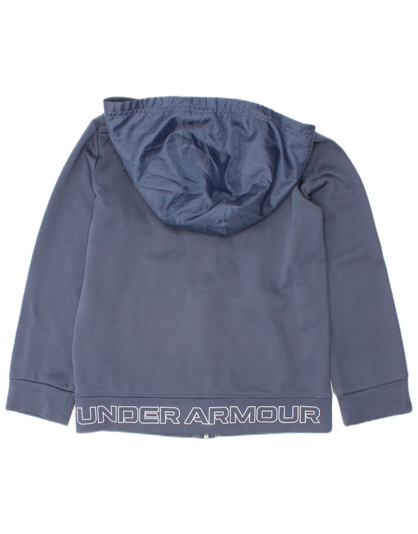 Maglione con cappuccio e zip per ragazzi Under Armour 5-6 anni in poliestere blu navy
