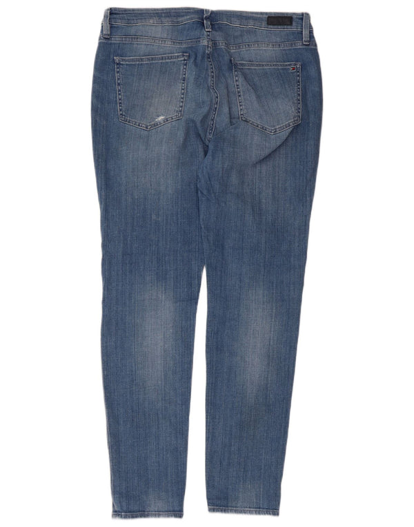 Tommy Hilfiger Donna Girlfriend Distressed Jeans Slim W30 L30 Cotone Blu