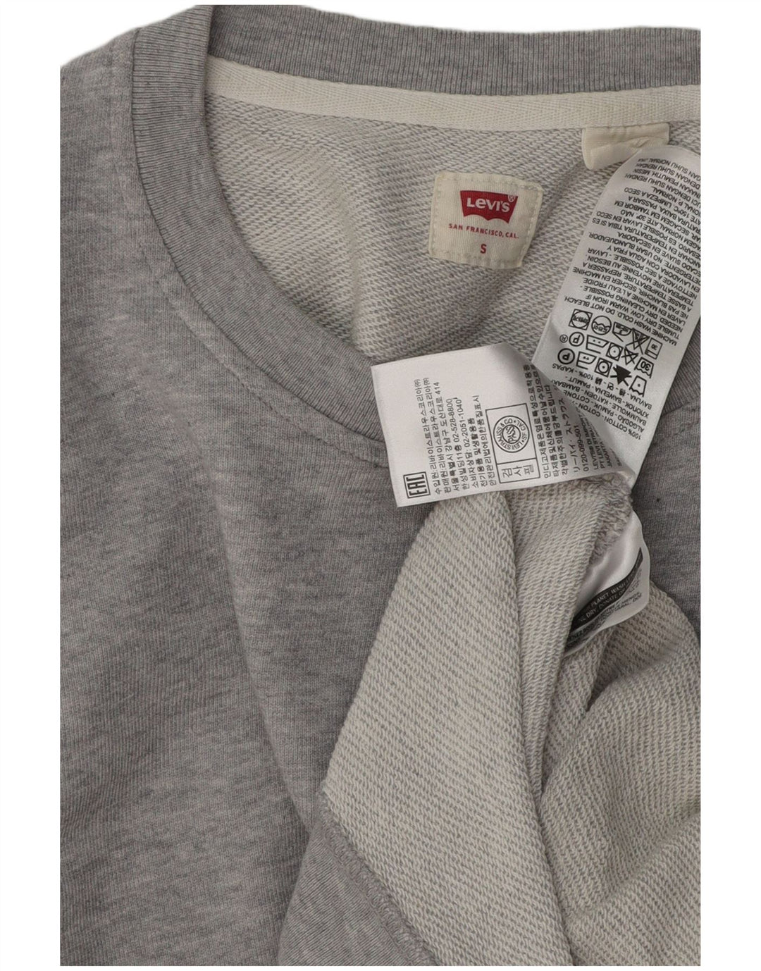 LEVI'S Felpa da uomo vestibilità ampia maglione piccolo cotone grigio