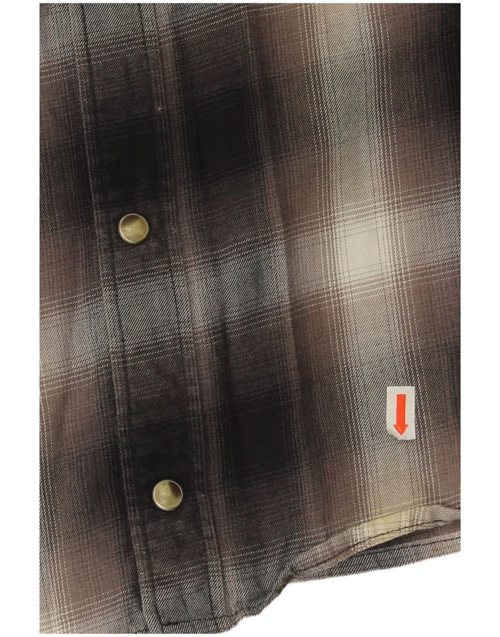 Camicia slim da uomo Wrangler grande cotone scozzese nero