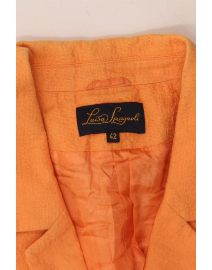 LUISA SPAGNOLI Womens 2 Button 2 Piece Suit IT 42 Medium W30 L26 Orange Vintage Luisa Spagnoli and Second-Hand Luisa Spagnoli from Messina Hembry 