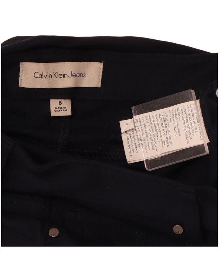 Pantaloni casual da donna Calvin Klein US 8 Medium W28 L28 Blu Navy Viscosa