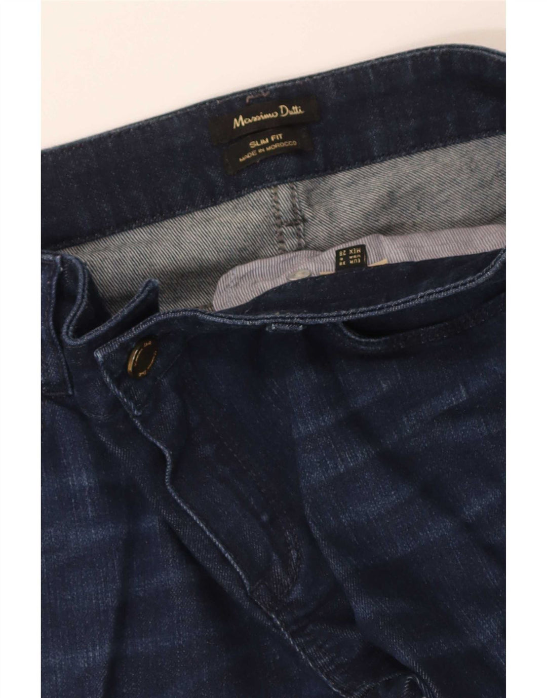 Jeans slim da donna Massimo Dutti EU 38 Small W28 L32 Blu navy