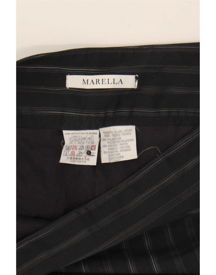 Minigonna da donna Marella UK 12 Media W32 Poliestere gessato blu navy