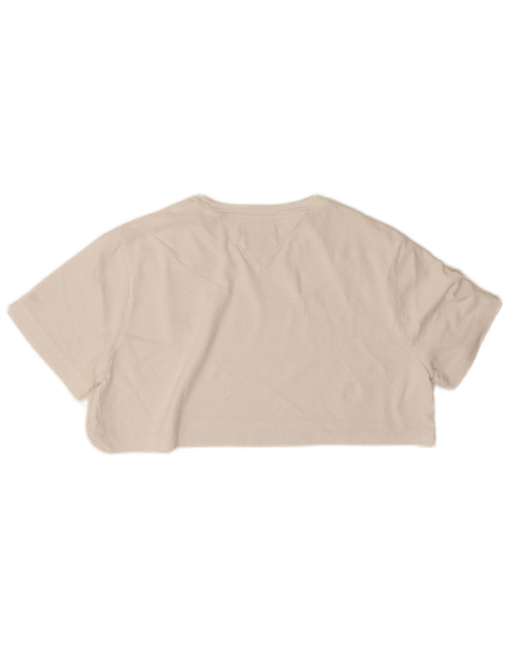 T-shirt grafica corta da donna Tommy Hilfiger Top UK 14 bianco medio