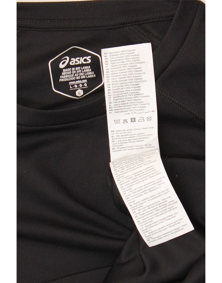 T-shirt da uomo Asics Top Large nera in poliestere