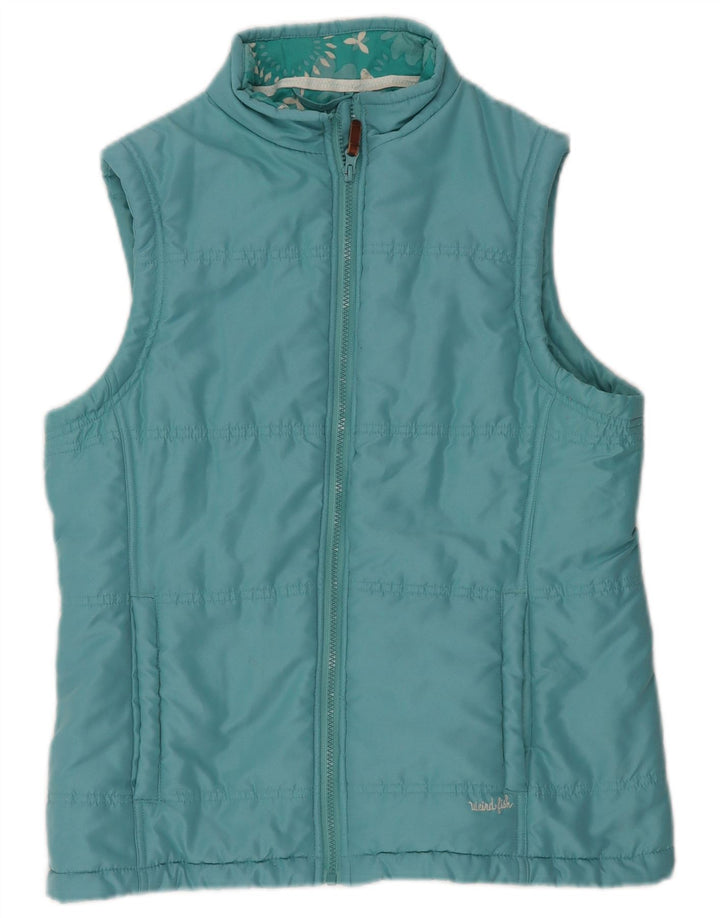 WEIRD FISH Gilet imbottito da donna UK 14 Large Turchese Poliestere