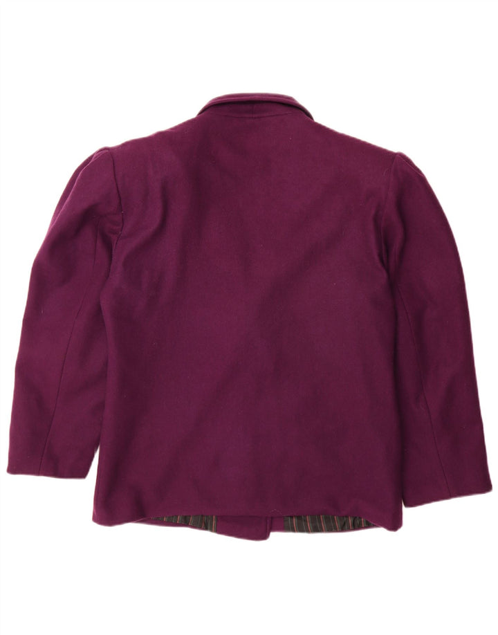 Giacca blazer doppiopetto vintage da donna UK 14 viola medio