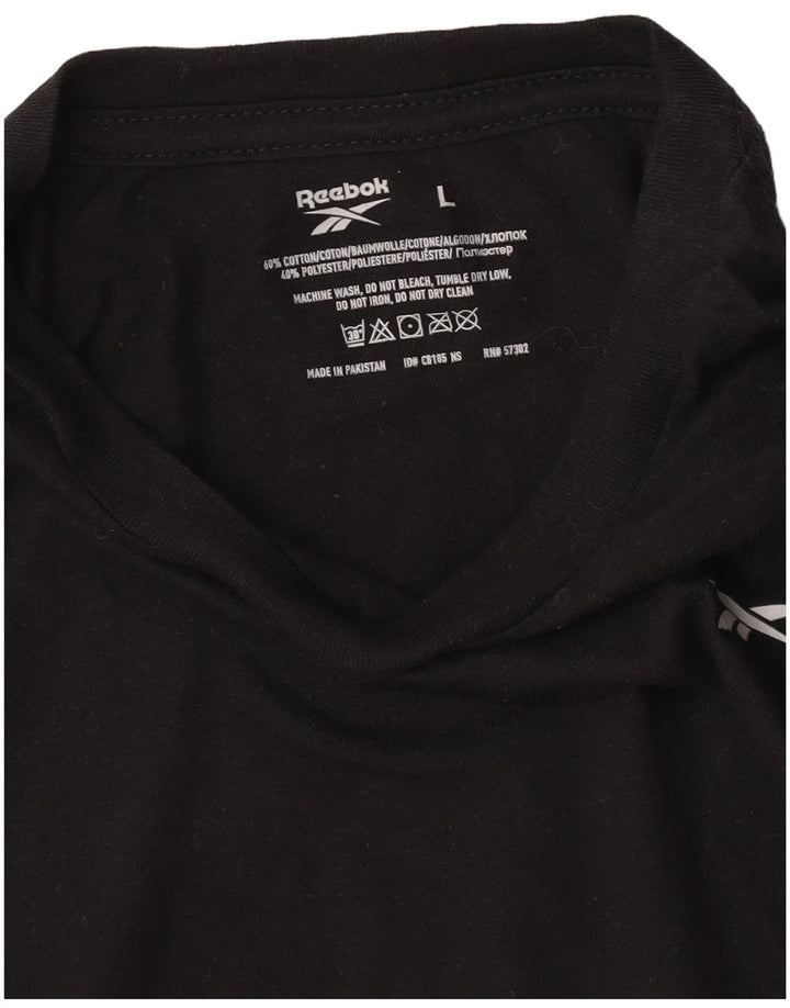 T-shirt Reebok da uomo grande in cotone nero
