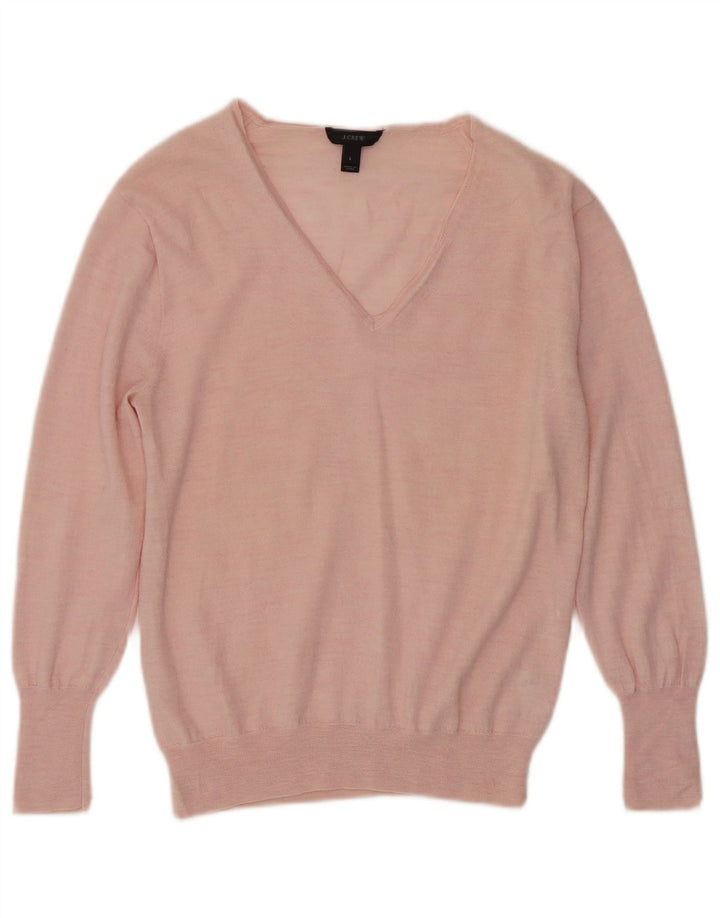 Maglione maglione con scollo a V da donna J. Crew UK 14 grande rosa