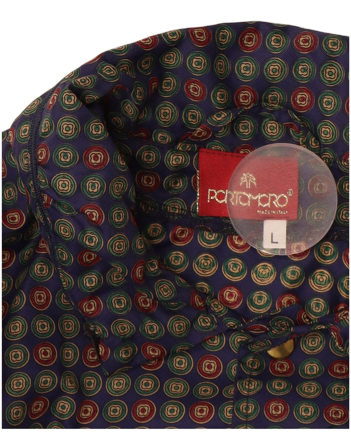 Giubbotto bomber oversize da uomo VINTAGE UK 40 grande pois blu