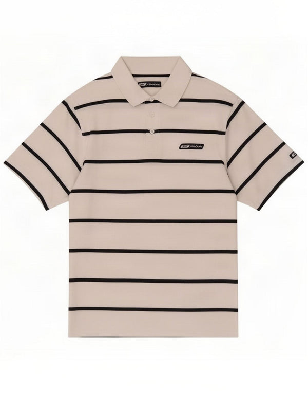 Polo da uomo Reebok XL in cotone a righe bianche