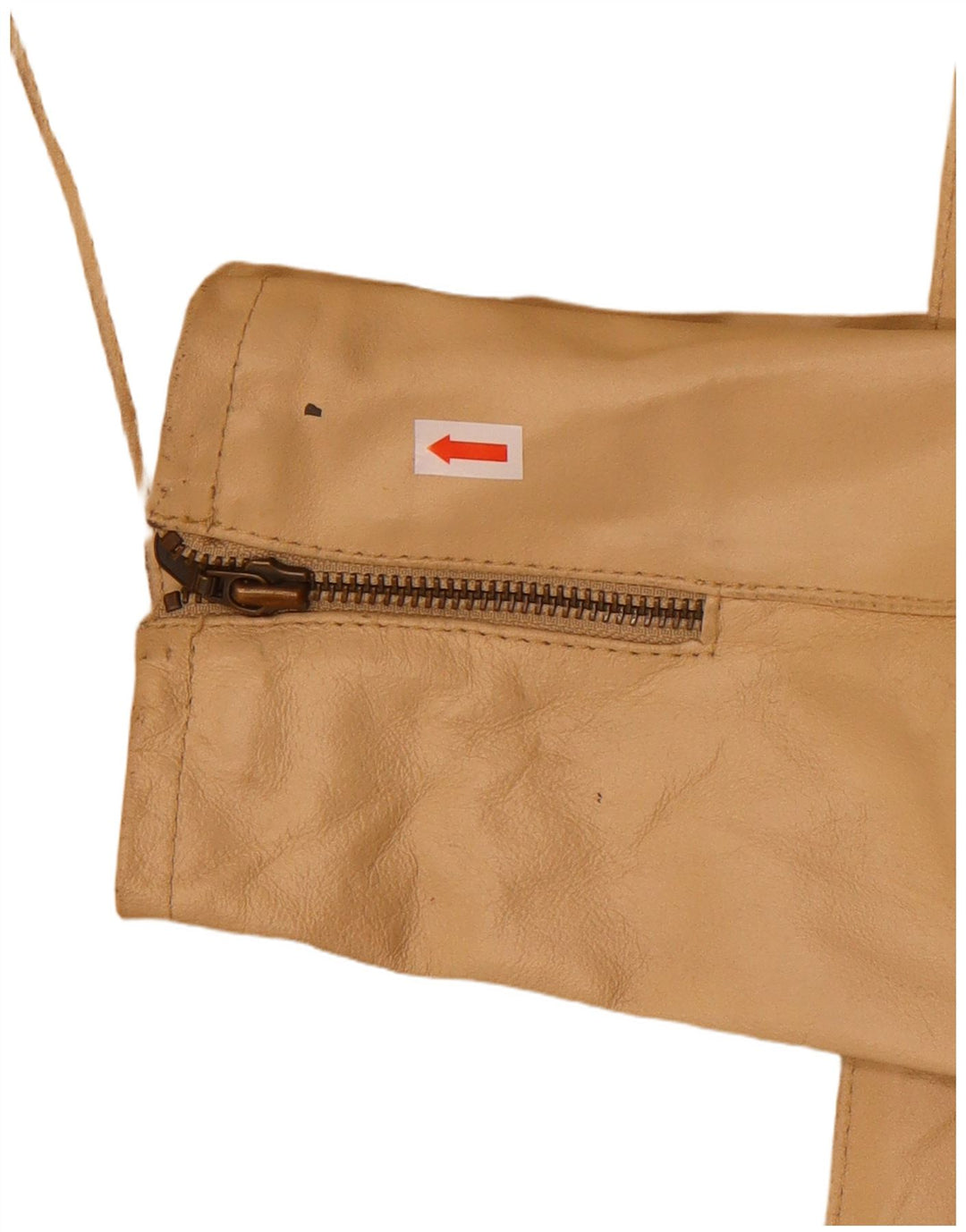 Giacca in pelle da motociclista da donna MOTIVI UK 8 piccola in pelle beige
