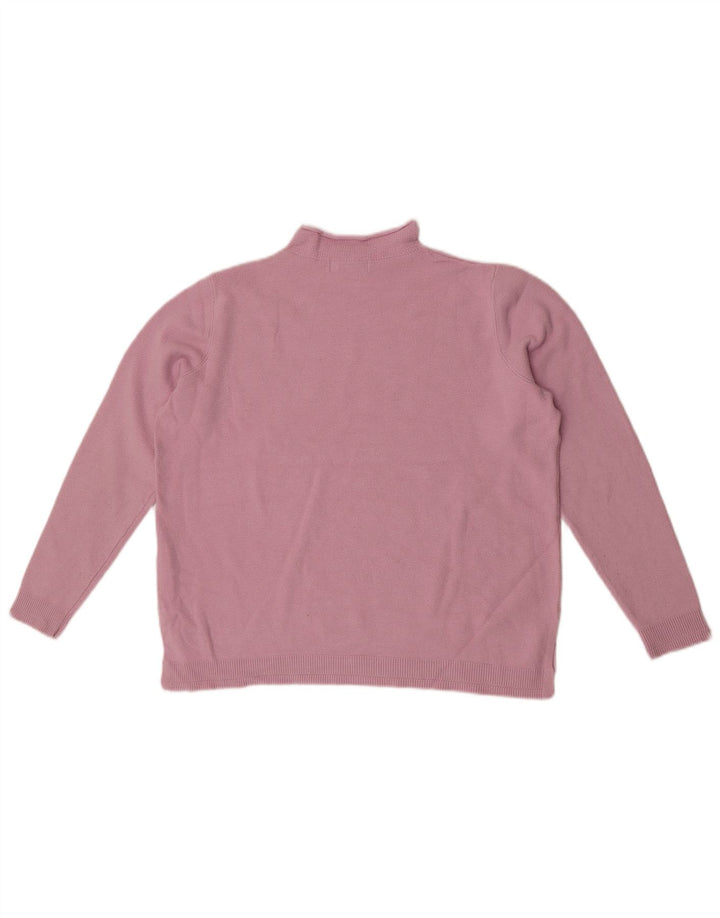 Maglione maglione a collo alto da donna Marks & Spencer UK 14 grande viscosa rosa