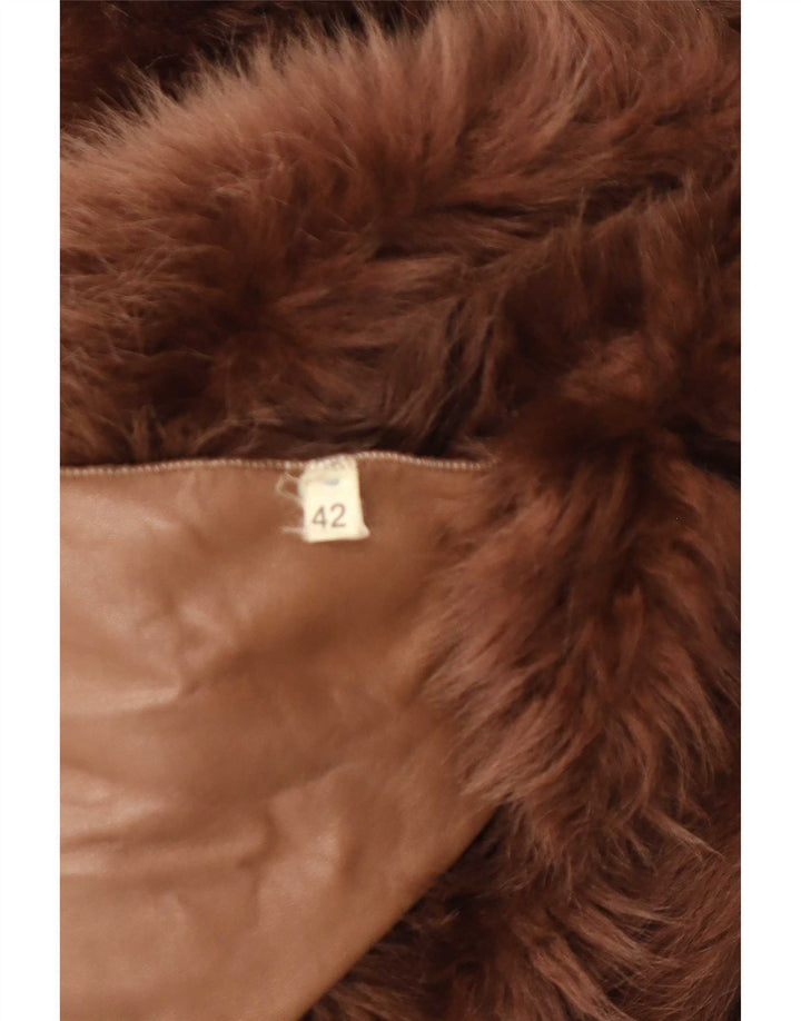 Cappotto in shearling vintage da donna IT 42 Marrone medio