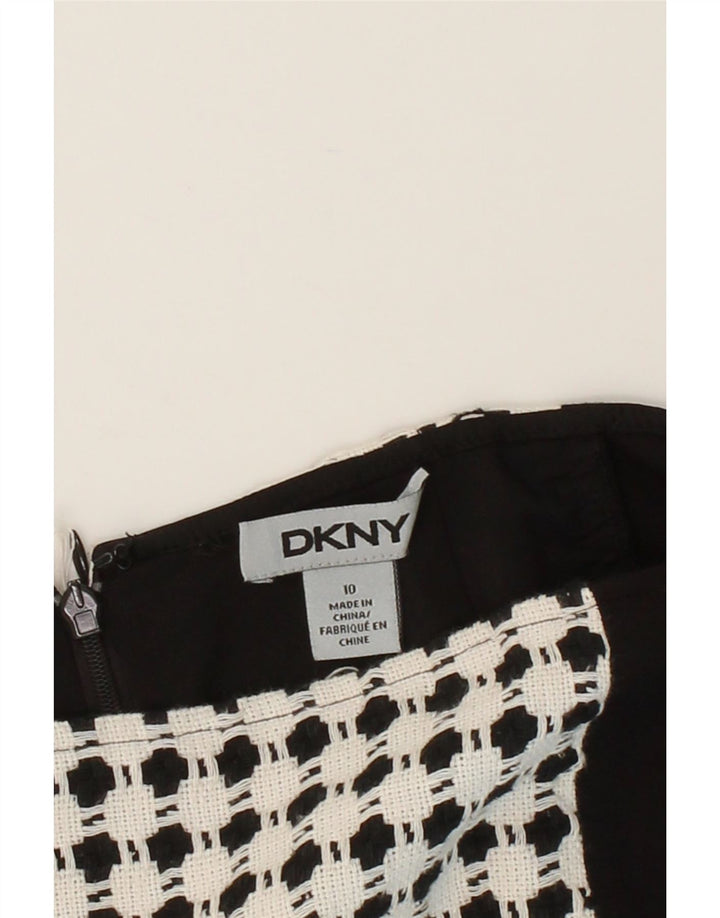 DKNY Womens Mini Straight Skirt US 10 Large W32  Black Check Cotton Vintage Dkny and Second-Hand Dkny from Messina Hembry 