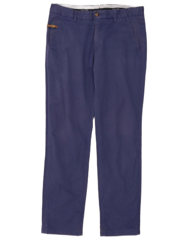 Pantaloni chino slim fit da uomo Massimo Dutti EU 40 Medium W31 L30 Blu Navy
